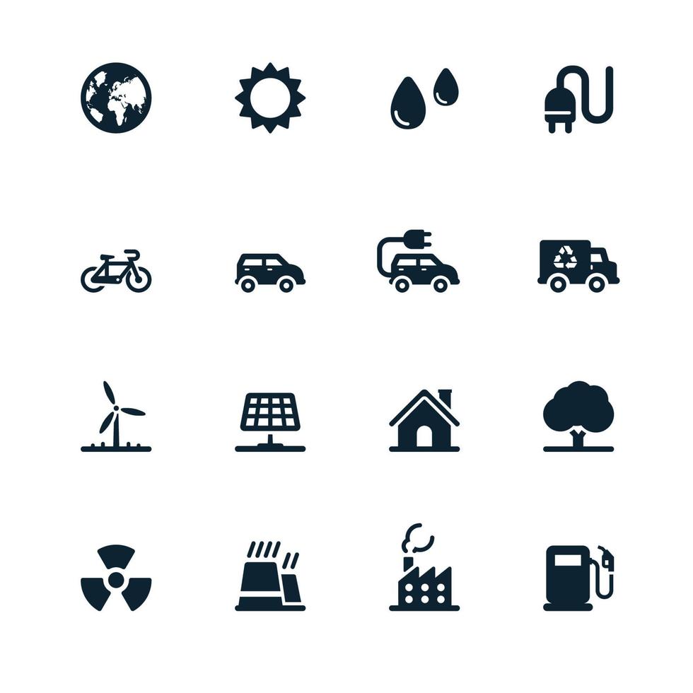 iconos de ecología y medio ambiente vector