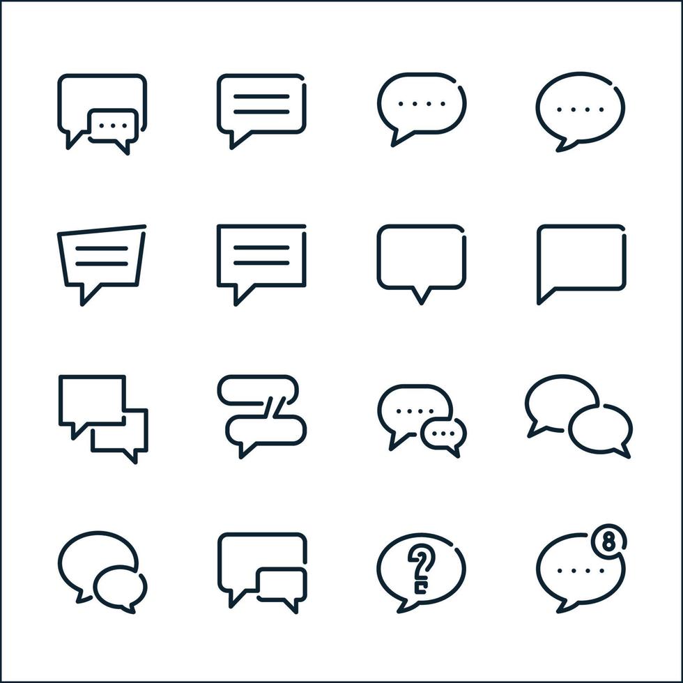 Speech Bubbles icons with White Background vector