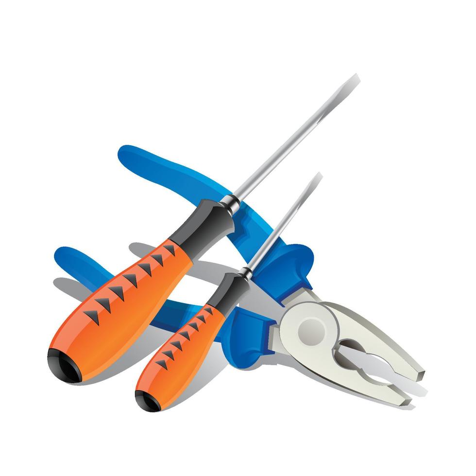 Pliers, Screwdriver and Work Tools Icon vector