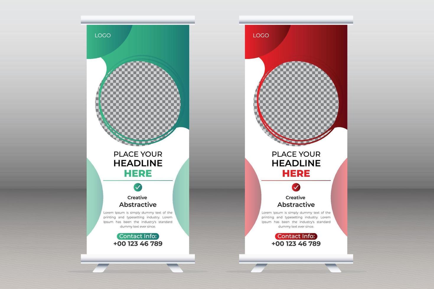 Corporate Business Roll Up Stand Banner Template Design For Vector Stylish Roll Up Display Stand Banner With Creative Banner Design