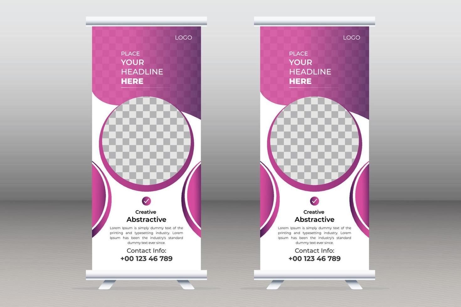 Roll Up Banner And Creative Stylish Roll Up Flyer Banner Design And Ready Abstract Template vector