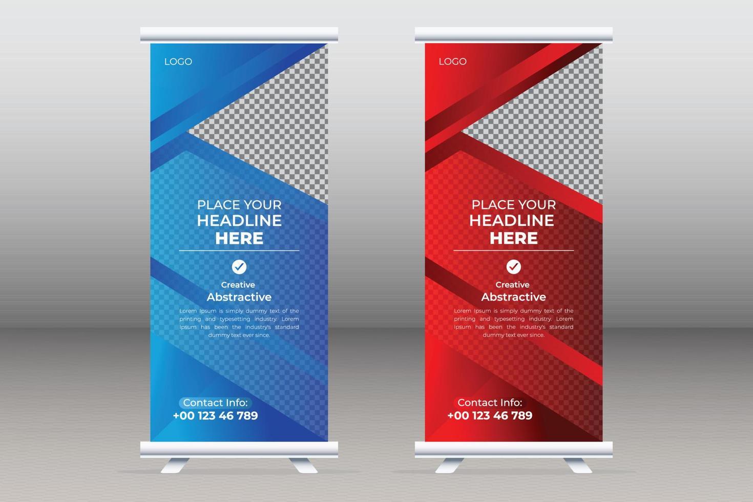 Corporate Business Roll Up Stand Banner Template Design For Vector Stylish Roll Up Display Stand Banner With Creative Banner Design