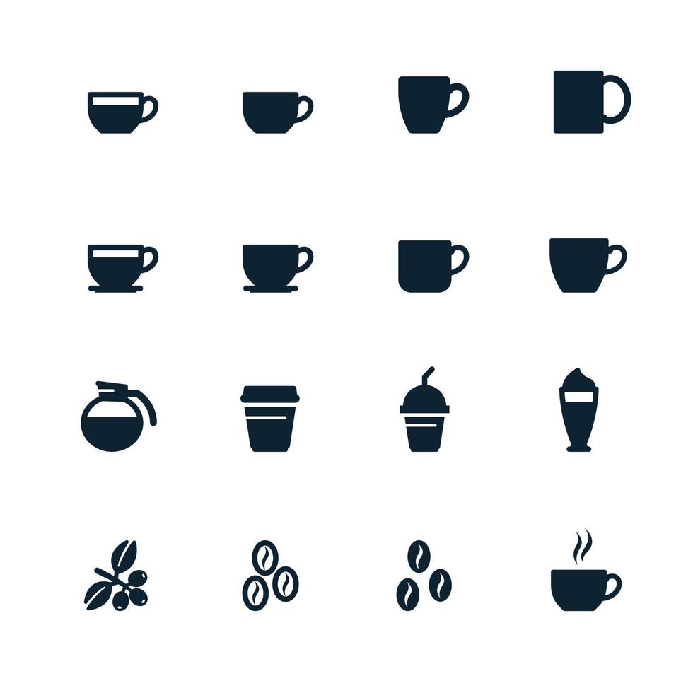 iconos de taza de café y café vector