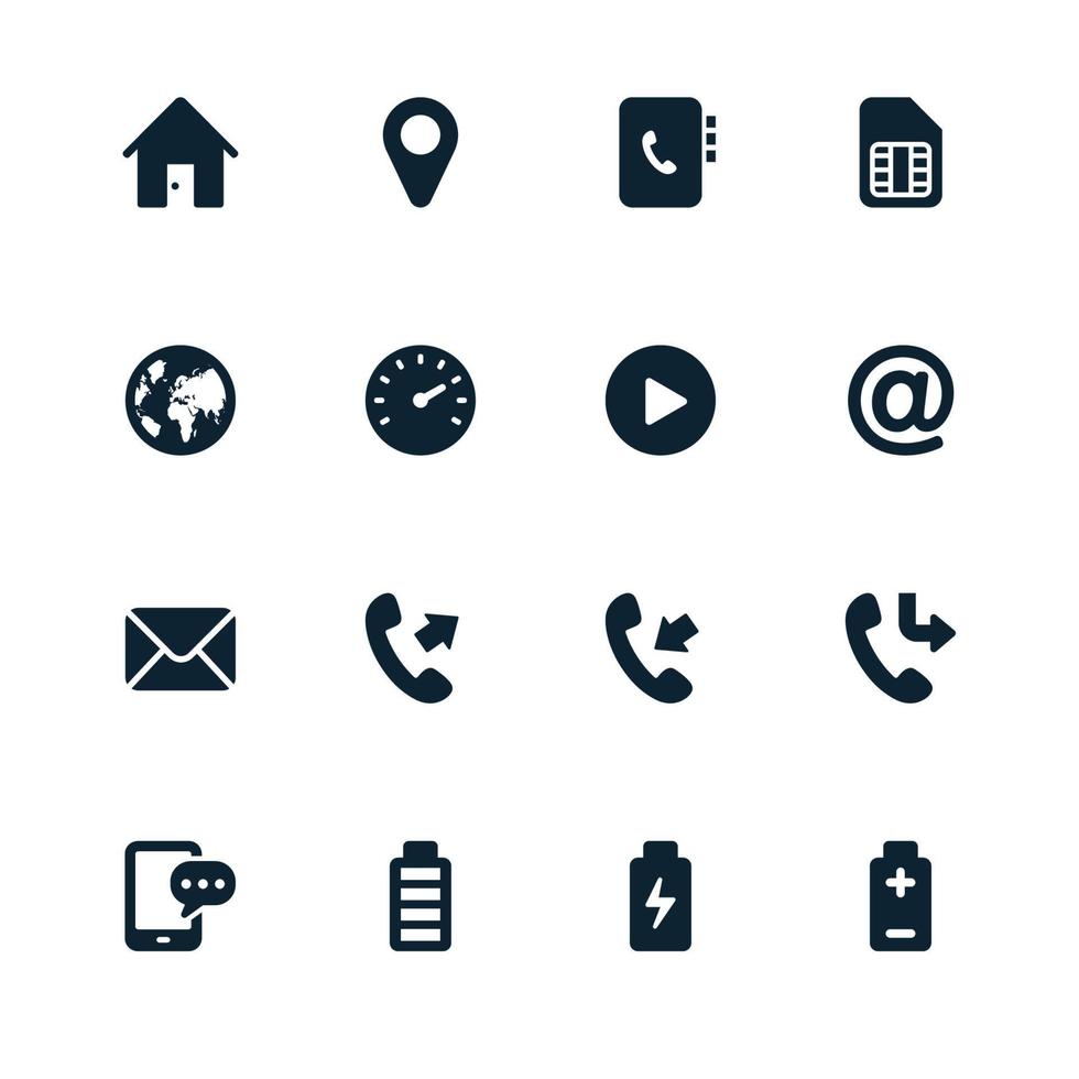 Mobile Phone Icons for application vector