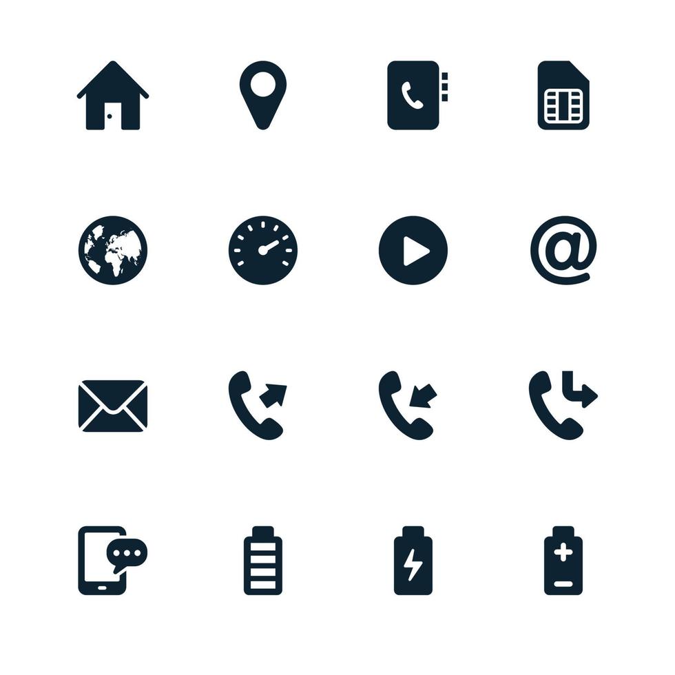 iconos de teléfono móvil para la aplicación vector