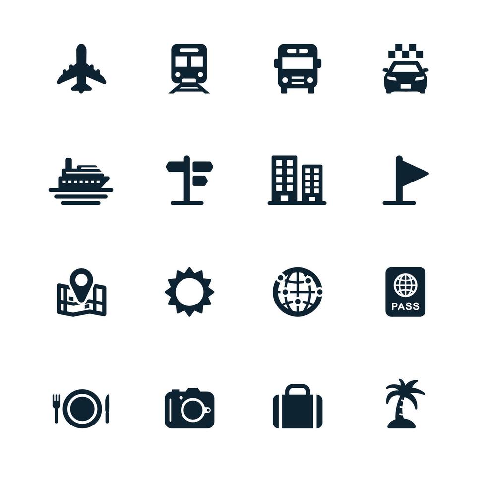 iconos de viajes y vacaciones vector