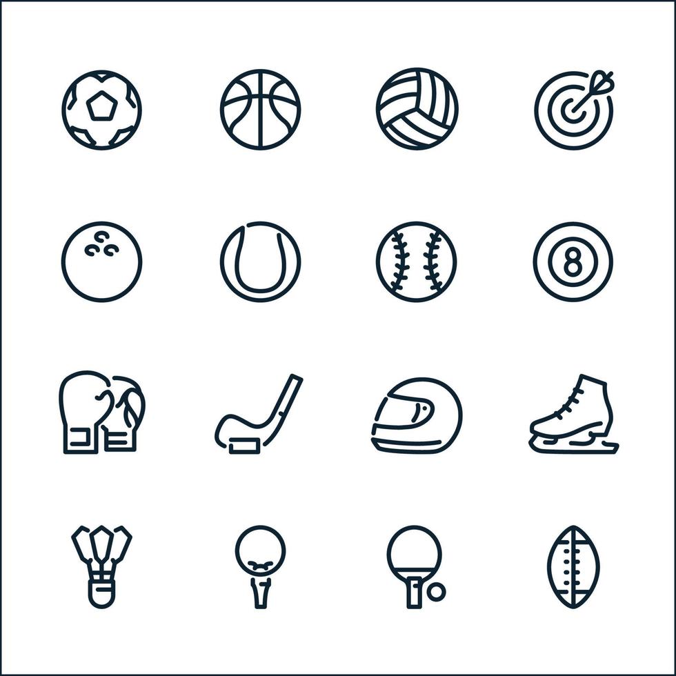 iconos deportivos con fondo blanco vector