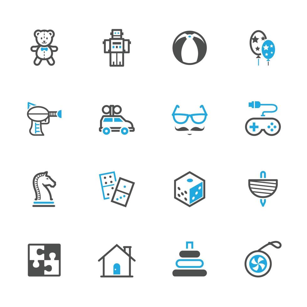 Toy and Activity Icons with White Background vector