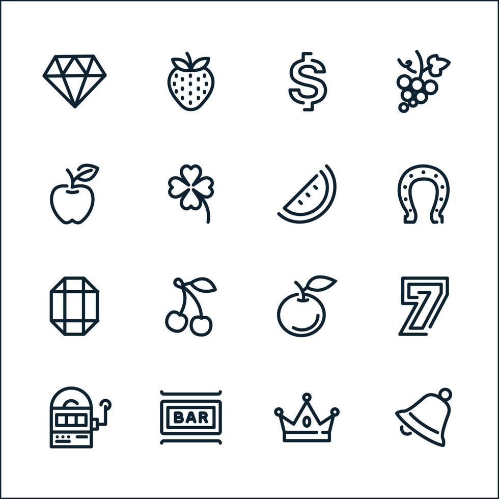 Slot Machine icons with White Background vector