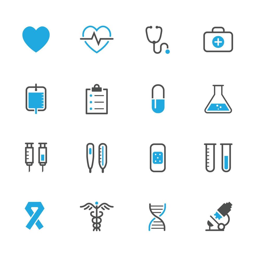 iconos médicos con fondo blanco vector