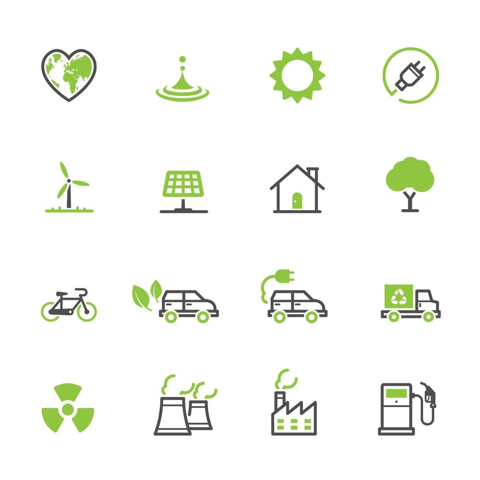 Ecology icons with White Background vector