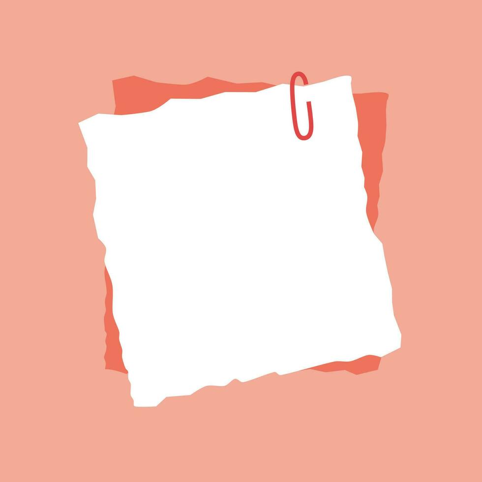 Decorative note paper for taking notes in light orange color. vector