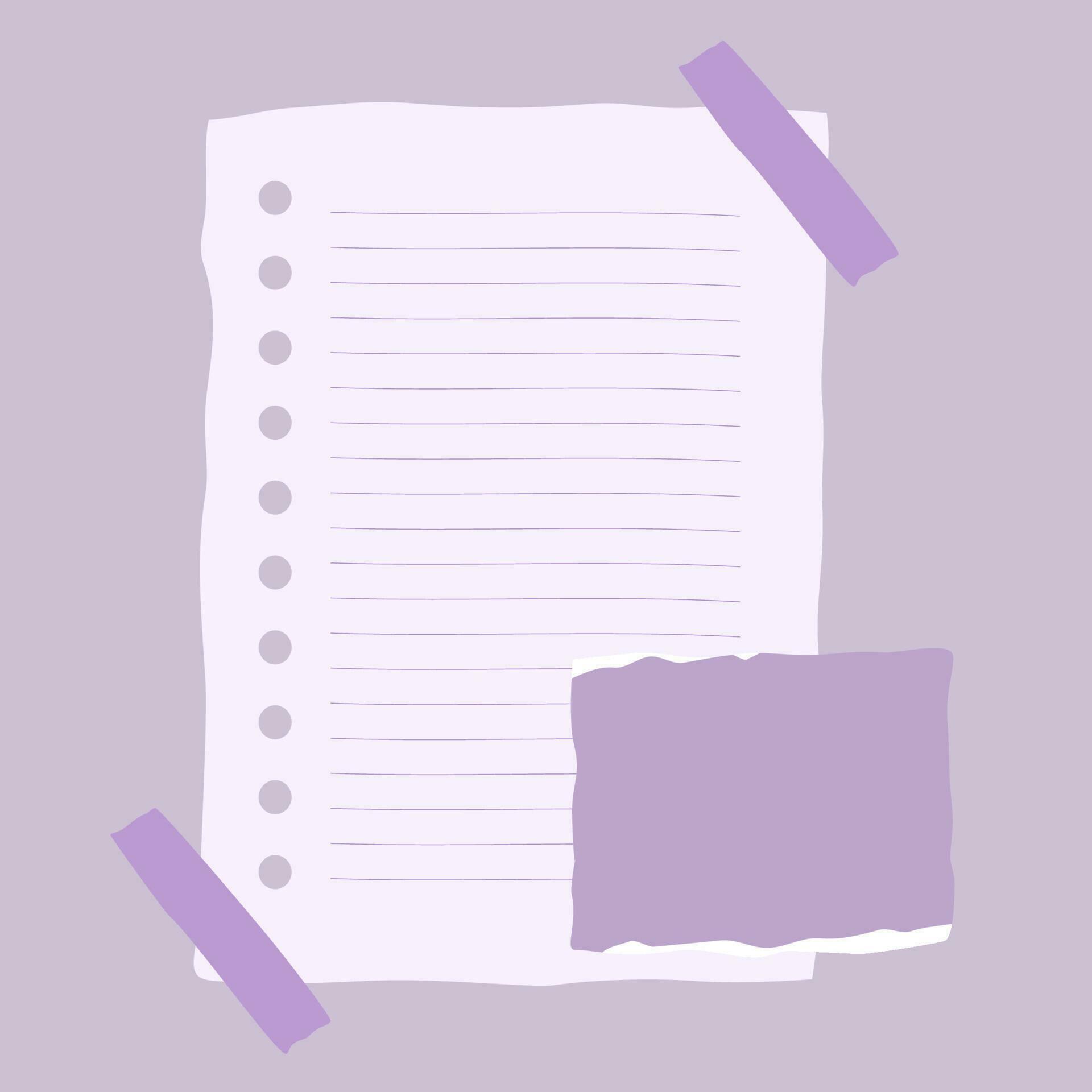 Decorative note paper for taking notes in light purple color. 7772900 Vector Art at Vecteezy