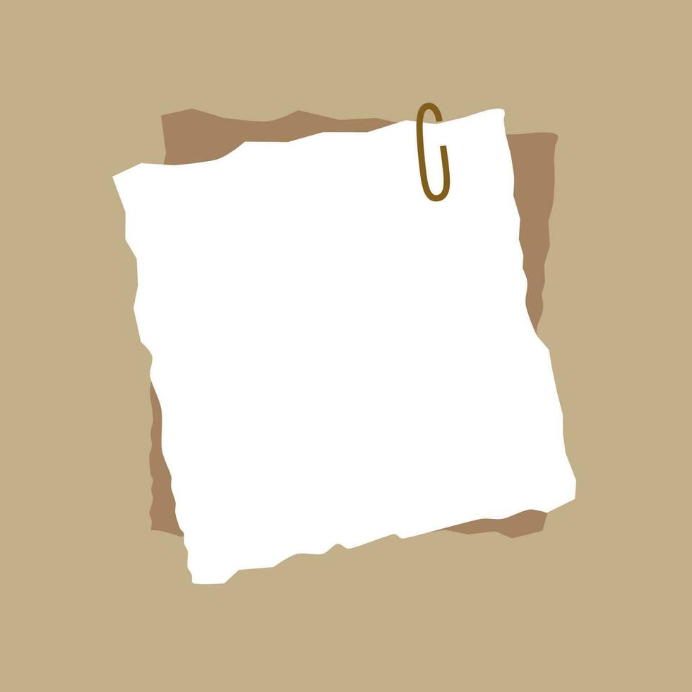 Decorative note paper for taking notes in light brown color. vector