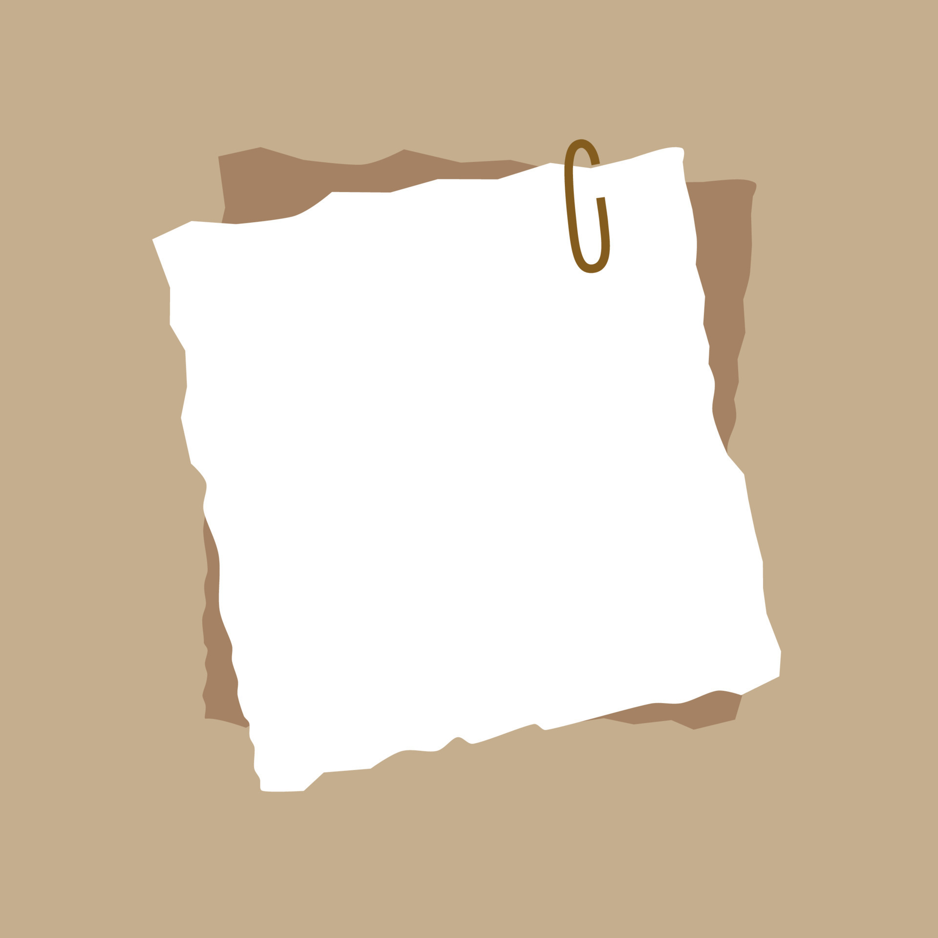 Decorative note paper for taking notes in light brown color. 7772902
