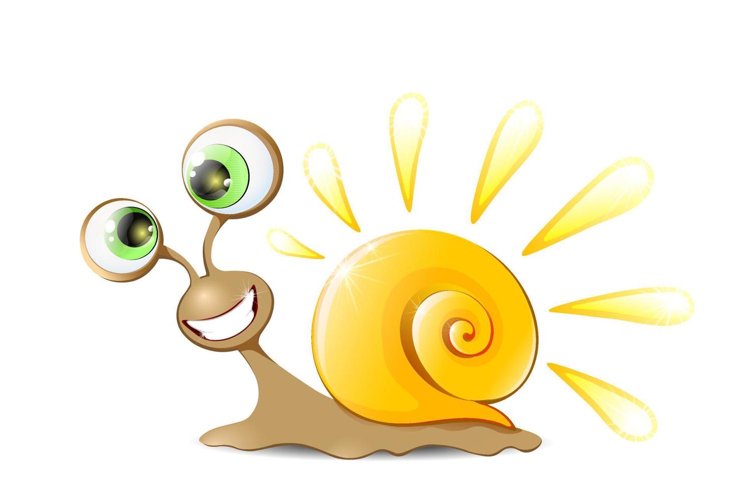 Snail Sun cute cartoon character vector