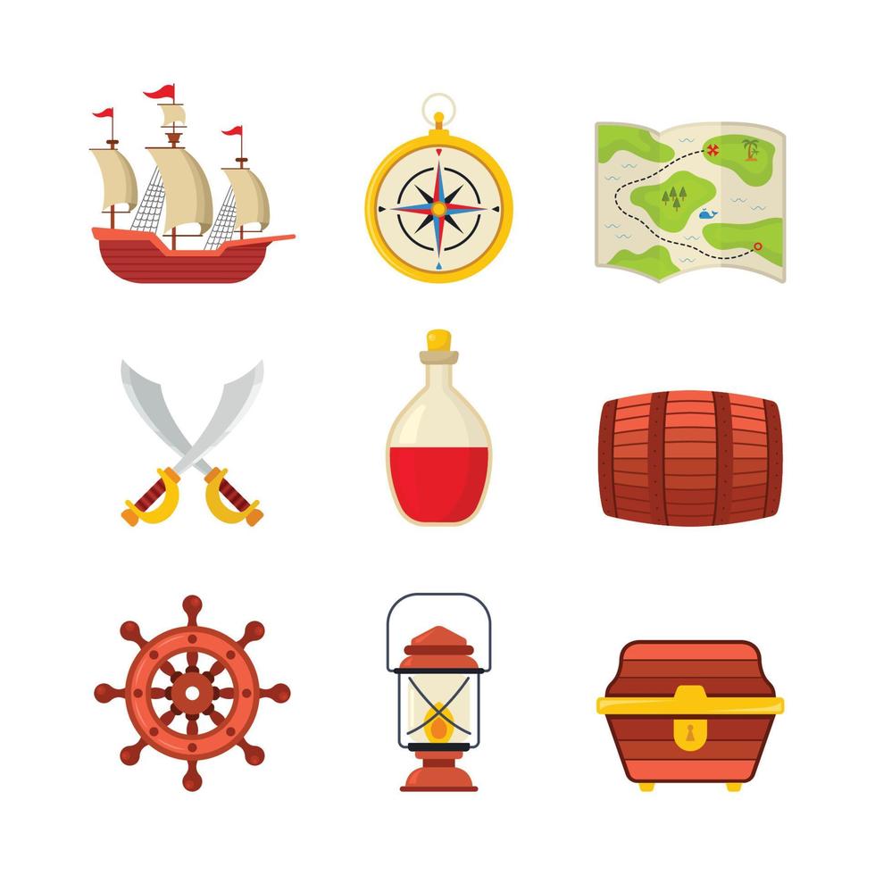 Set of Treasure Hunters Icons vector