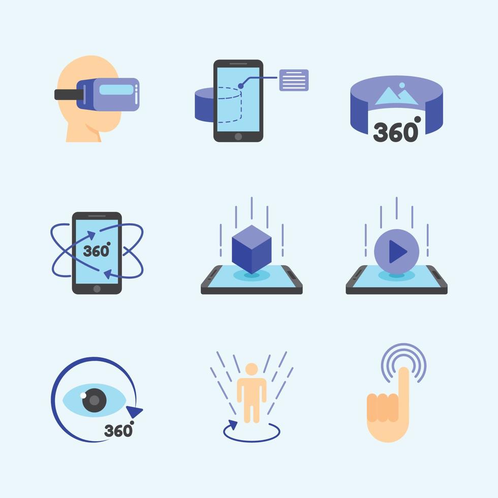 Set of Augmented Reality Icons vector