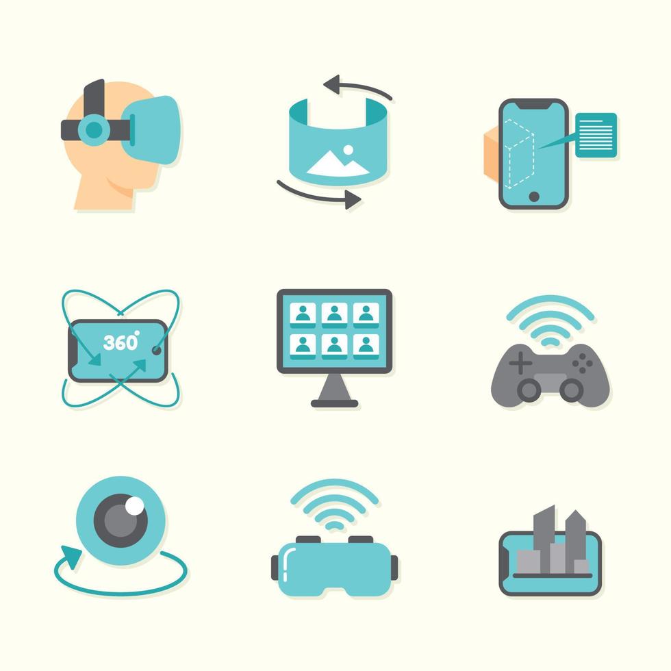 Set of Virtual Universe Icons vector