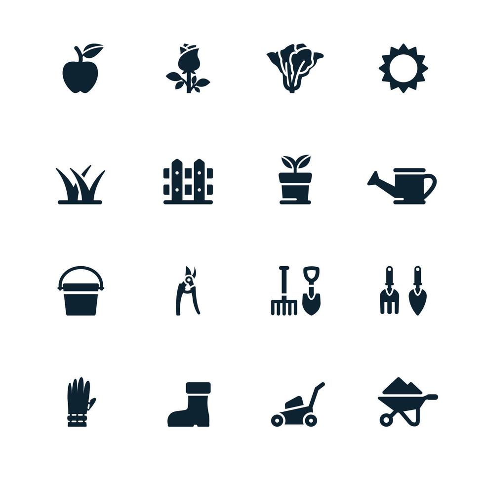 Gardening and planting Icons vector