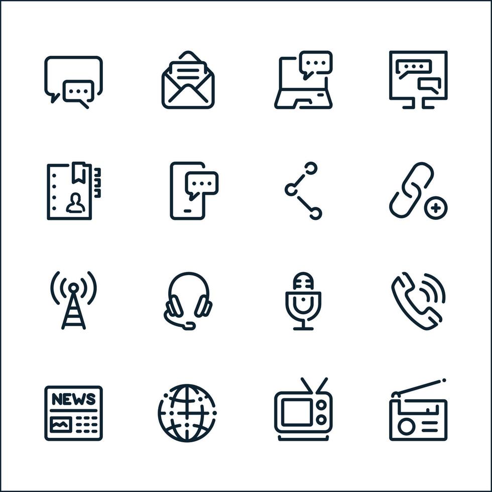 Communication icons with White Background vector
