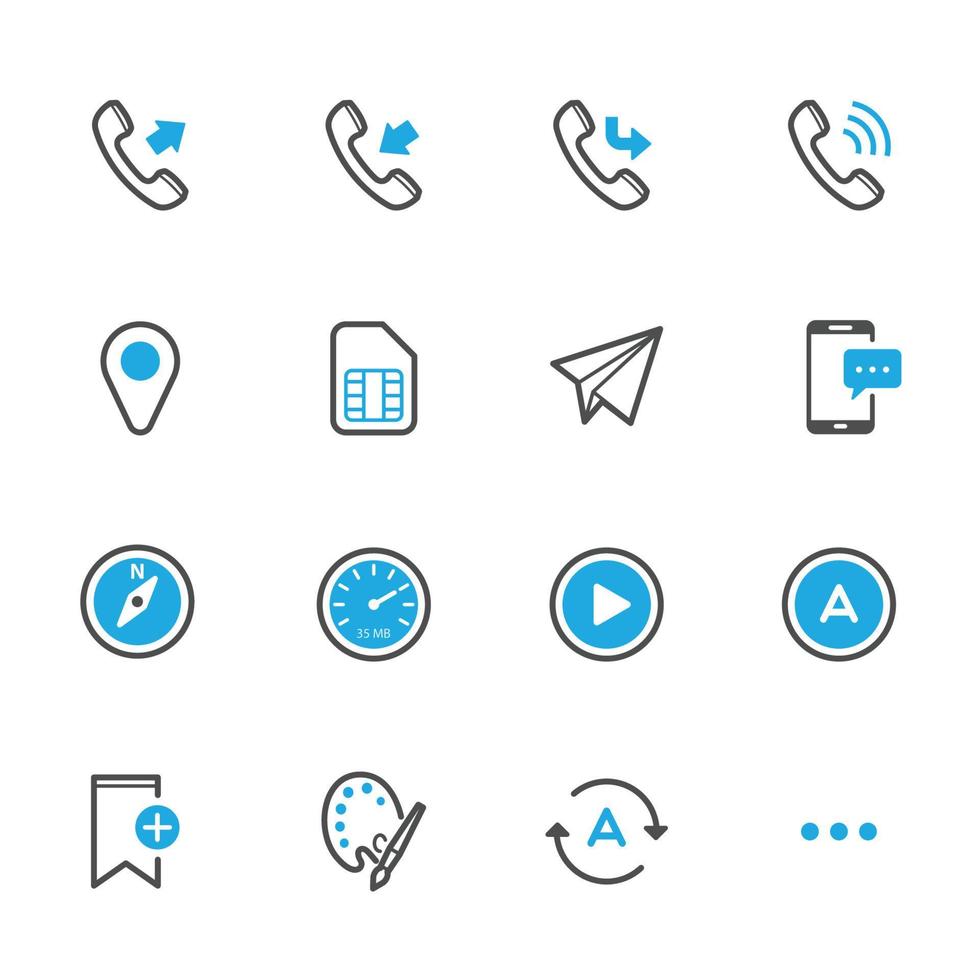 iconos de teléfono móvil con fondo blanco vector