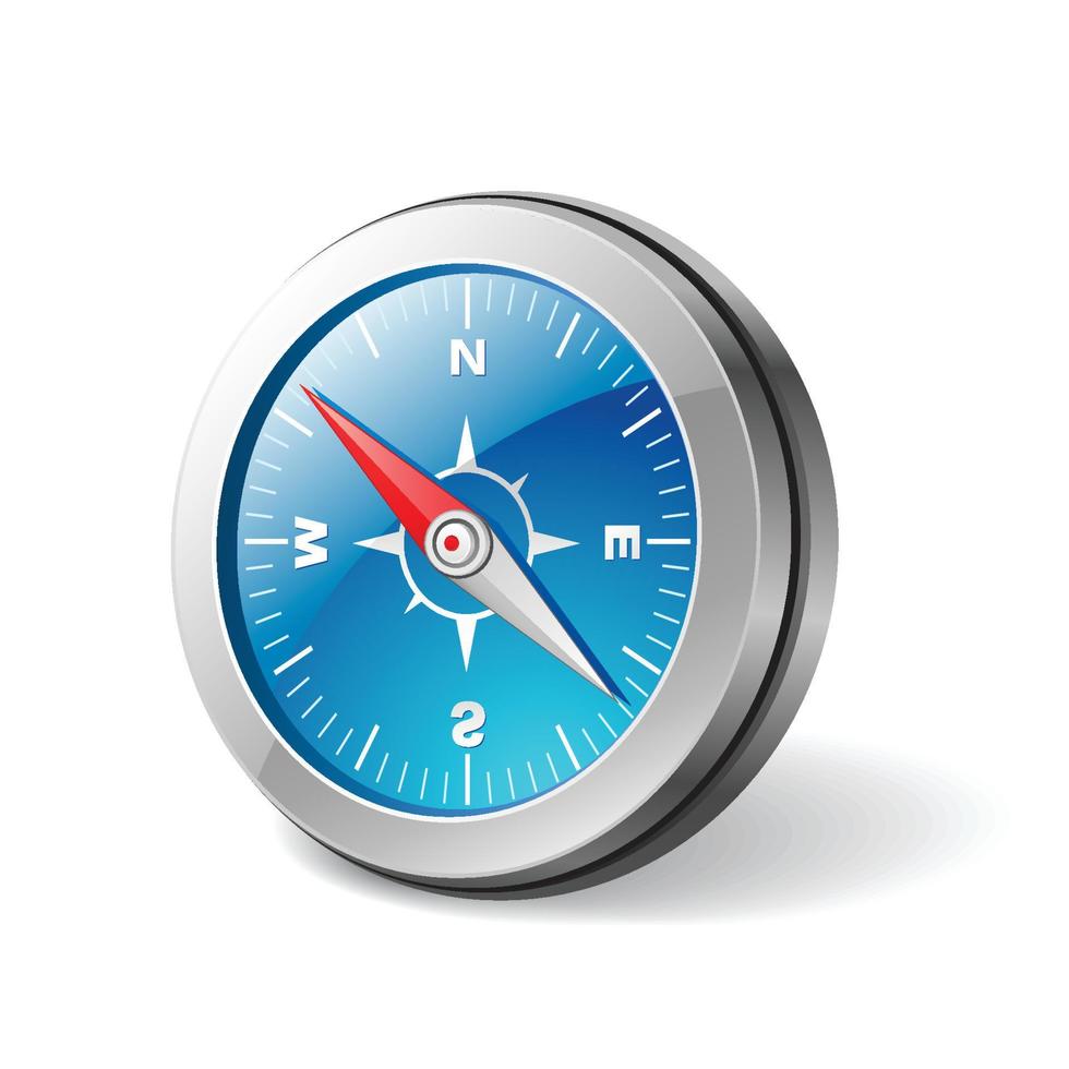 Compass Icon with White Background vector
