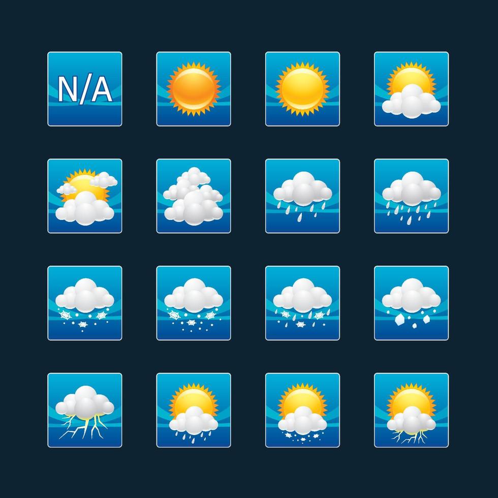 iconos de pronóstico del tiempo durante el día vector