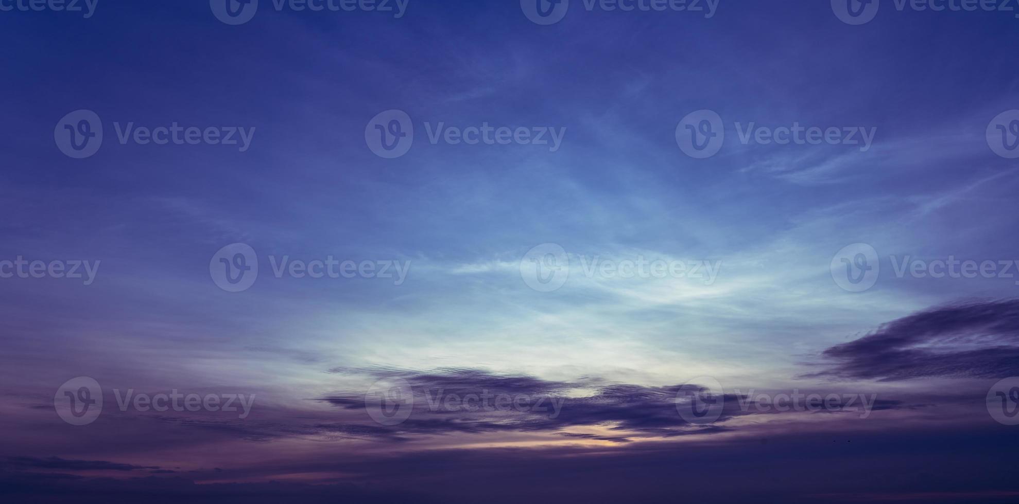 Beautiful cloudscape sunrise sky. Blue and purple sky at sunrise. Art picture of blue sky and clouds. Peaceful and tranquil concept. Sky background for blue feeling or depression quote. Peaceful. photo