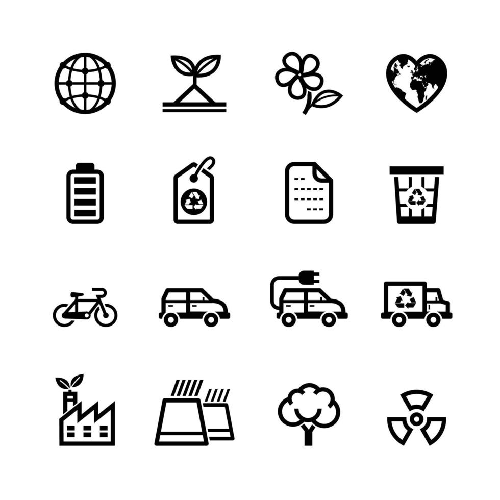 Ecology and Environment icons with white background vector