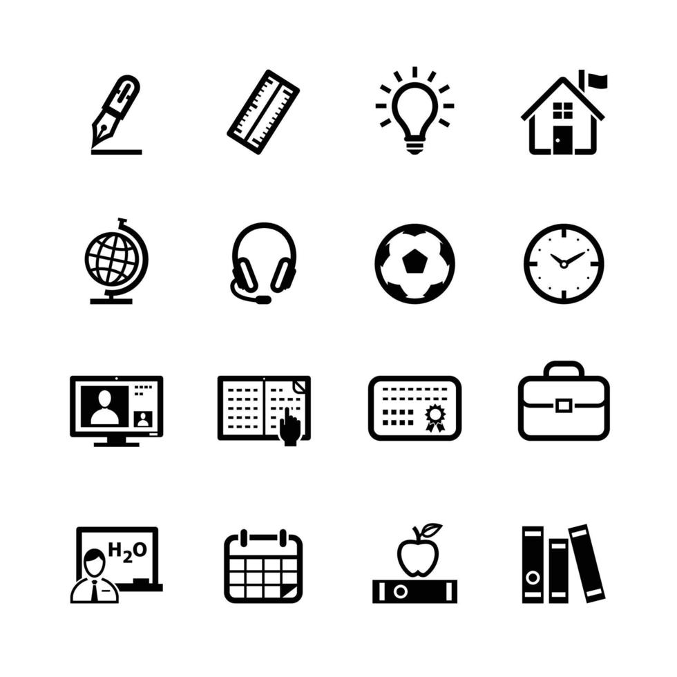 Education Icons with White Background vector