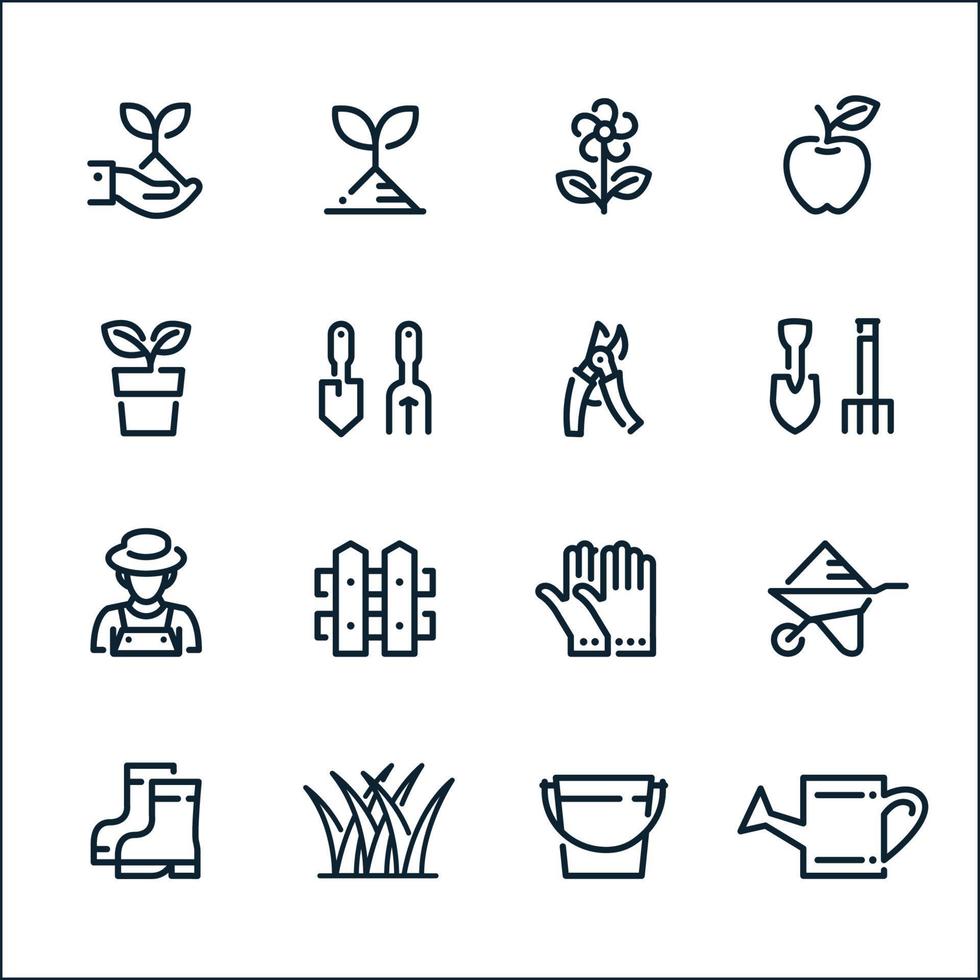 Gardening icons with White Background vector