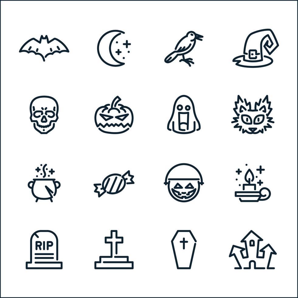 Halloween icons with White Background vector