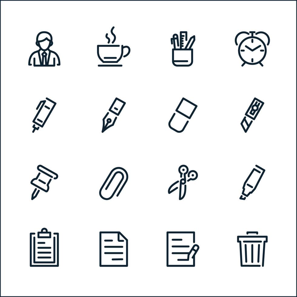 Business and Office icons with White Background vector