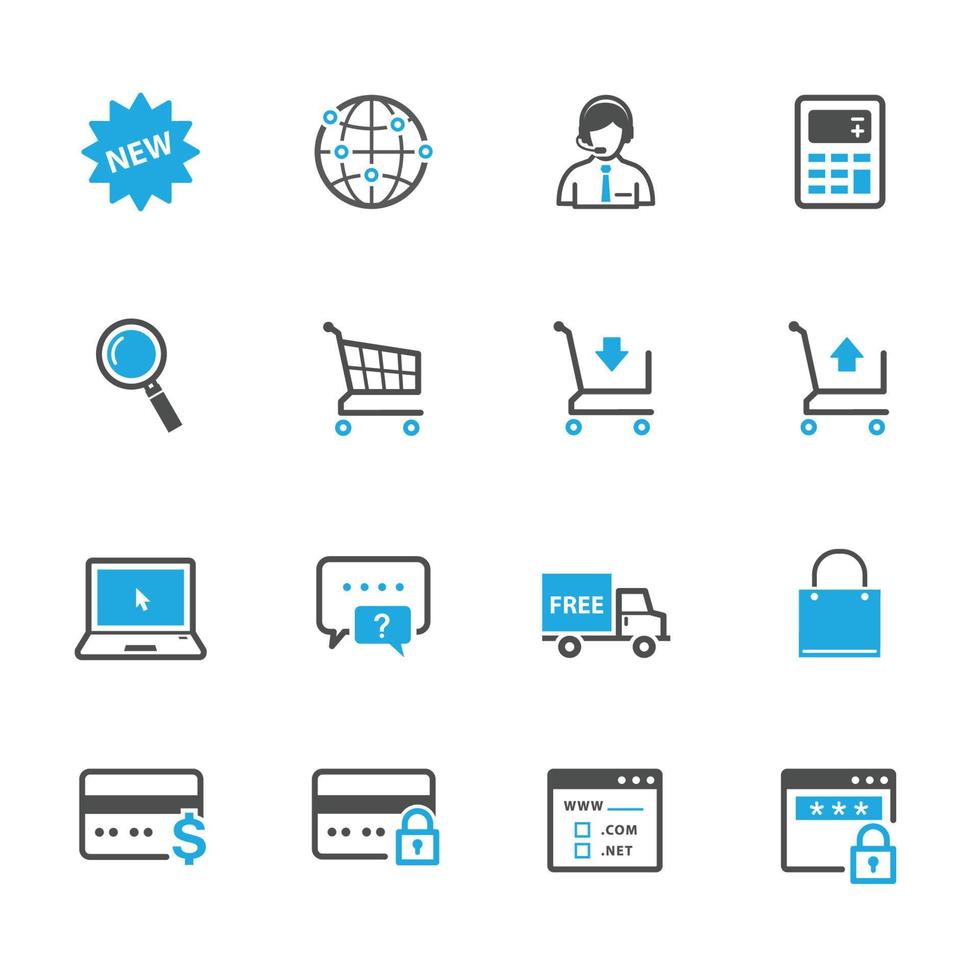 e-commerce and online shopping icons with White Background vector