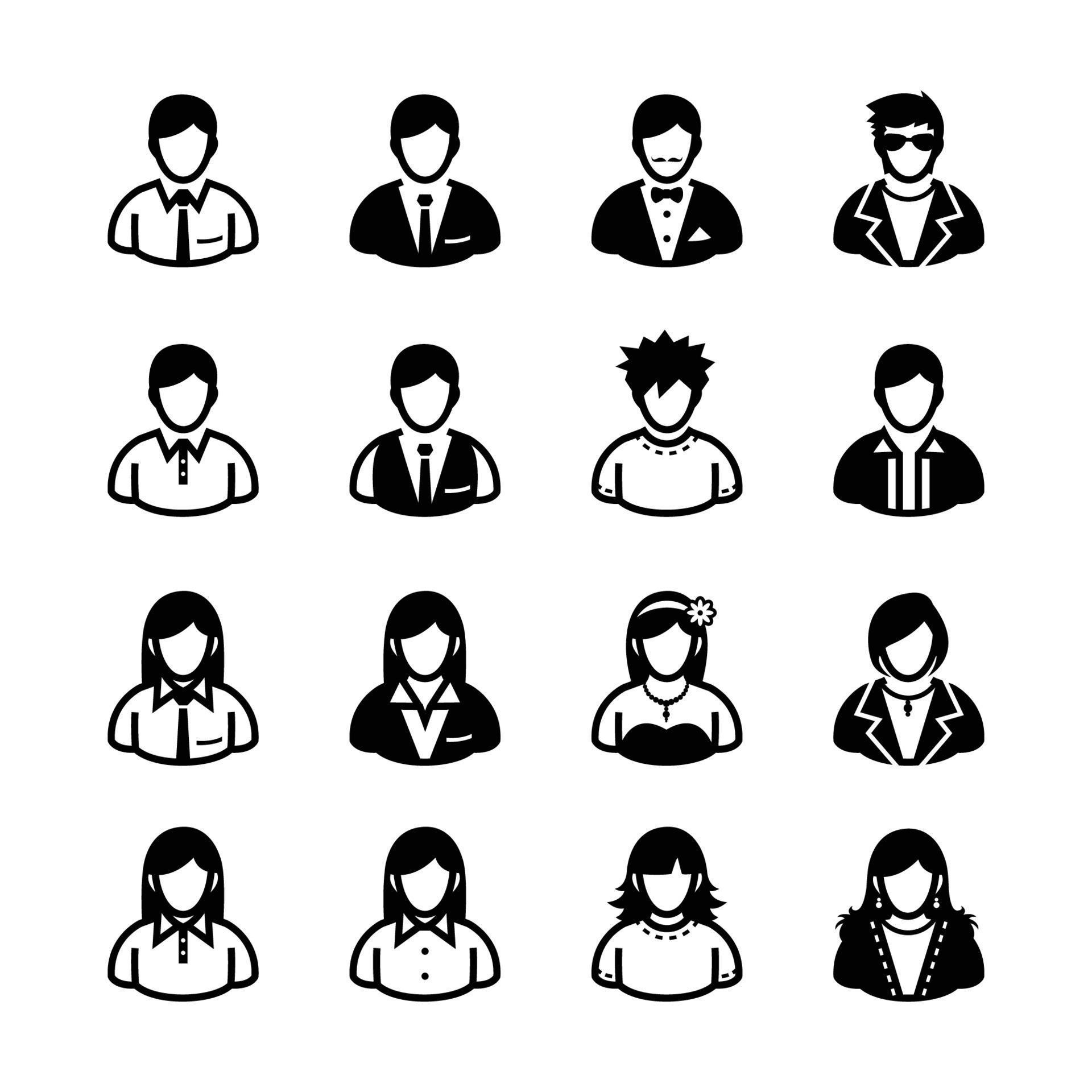 People Icons and User Icons with White Background 7774557 Vector Art at