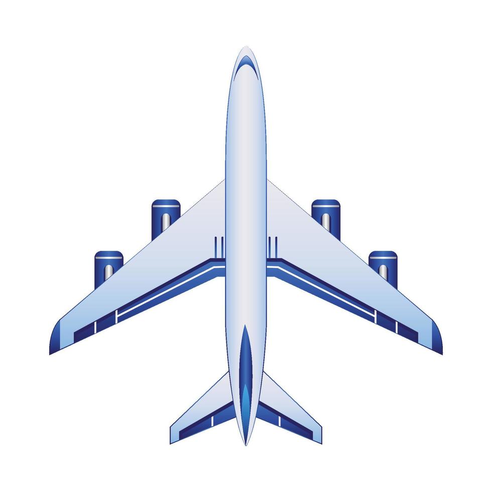 Blue Airplane Icon with White Background vector