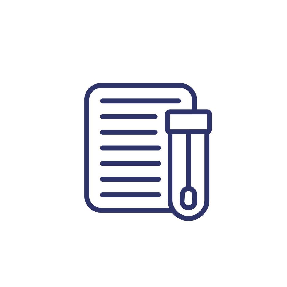 Nasal swab test line icon, vector