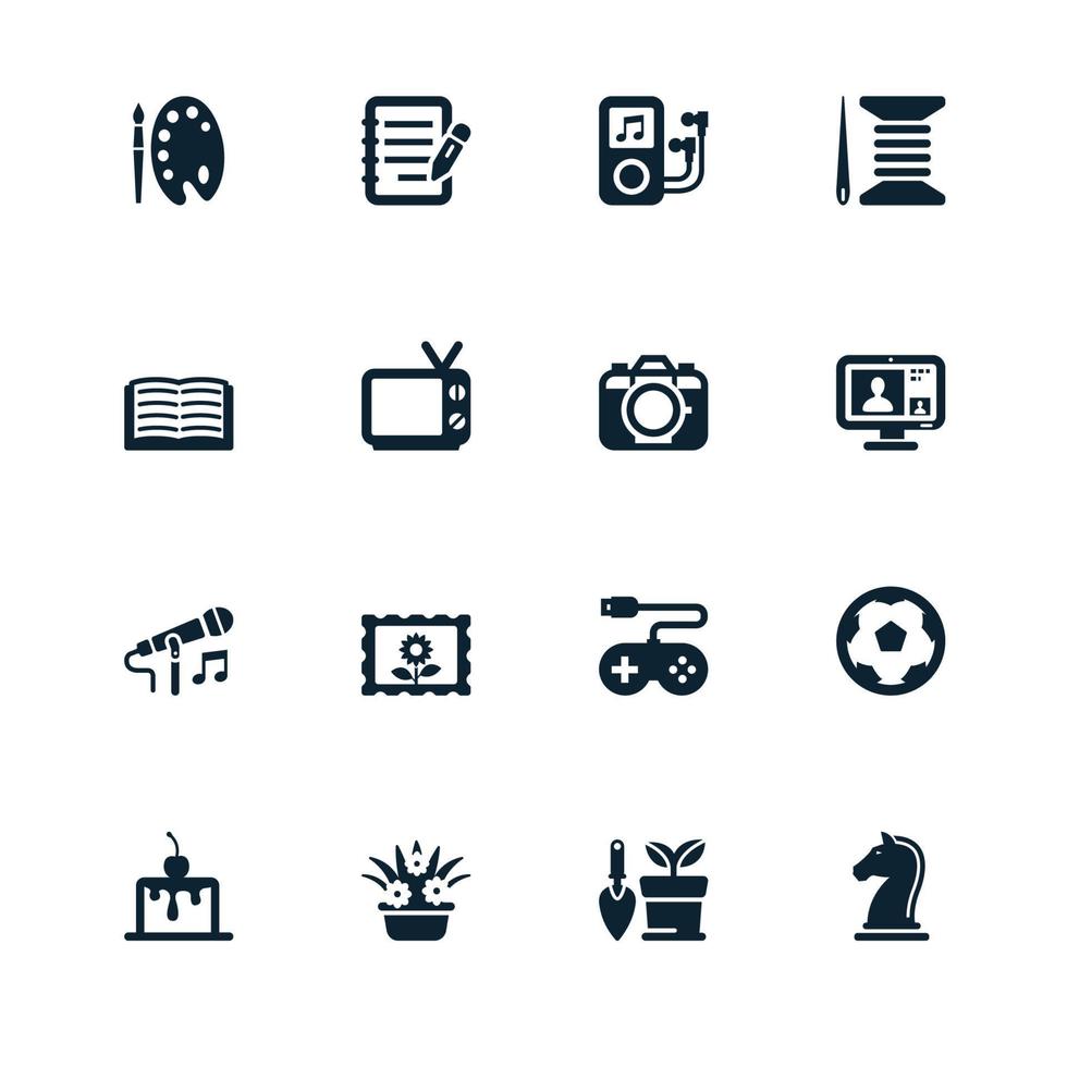 Hobbies and Activity Icons vector