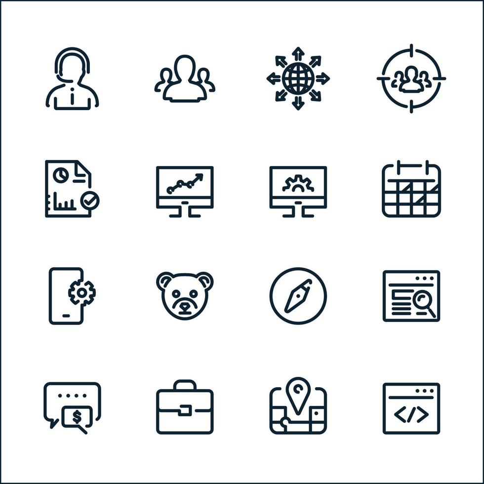 SEO and Development icons with White Background vector