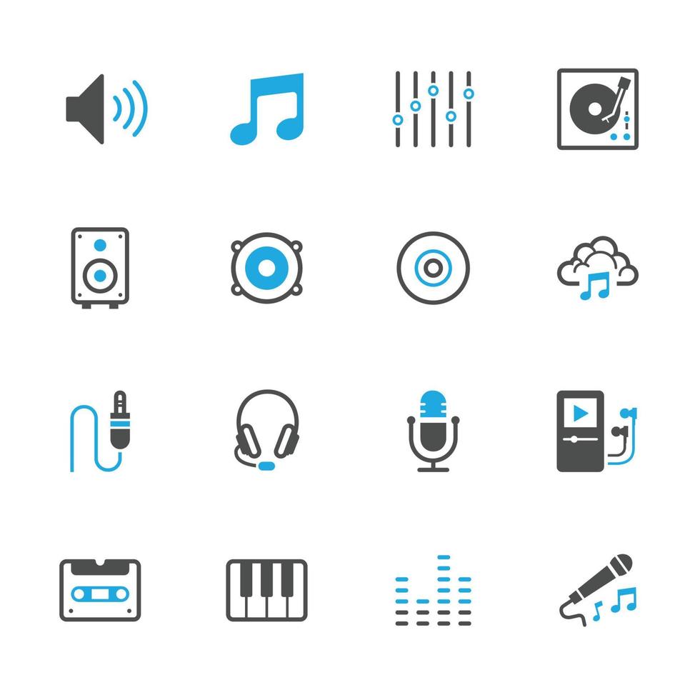 iconos de la música con fondo blanco vector