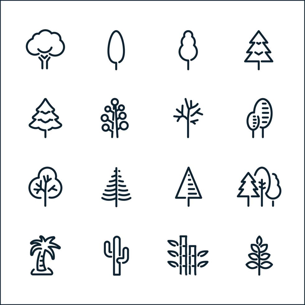 Tree icons with White Background vector