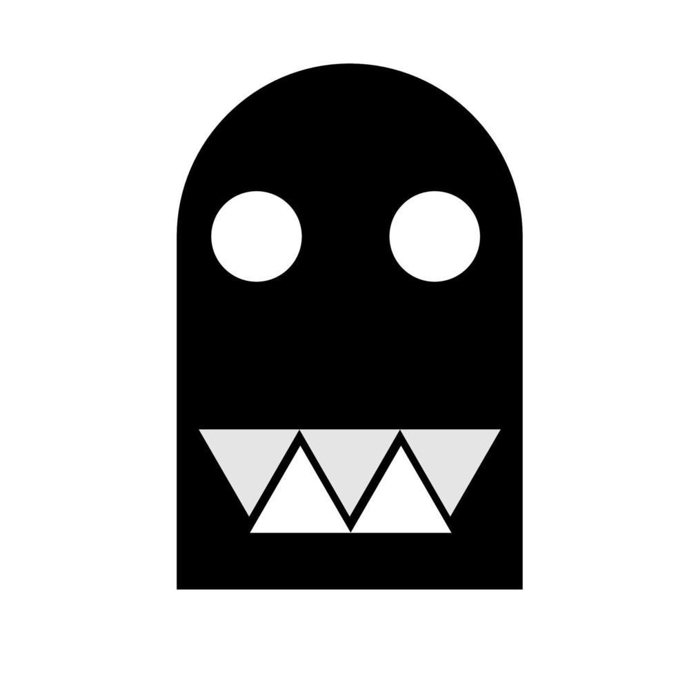 Skull ghost character in the cartoon and flat style vector