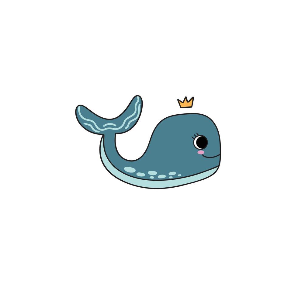 ilustración de vector de ballena de dibujos animados