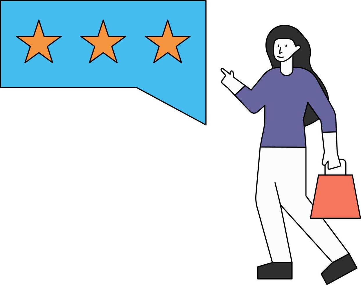 The girl is rating. vector