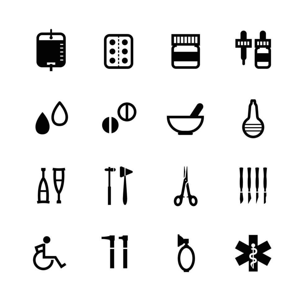 Medical Icons with White Background vector