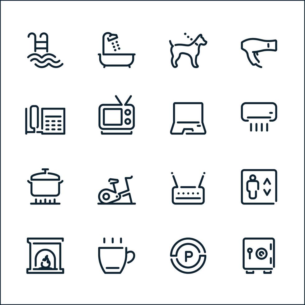 Hotel Amenities Icon Vector Art, Icons, and Graphics for Free Download