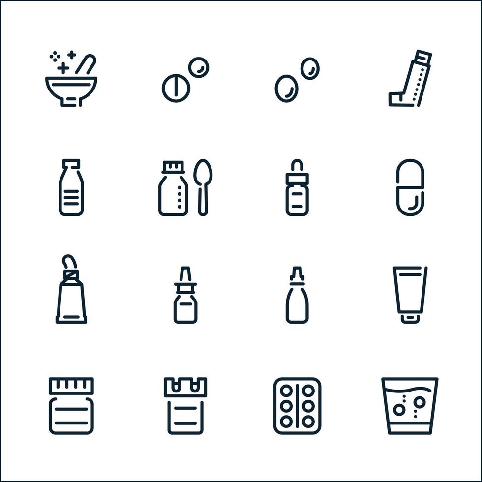 Pharmacy and Medical icons with White Background vector