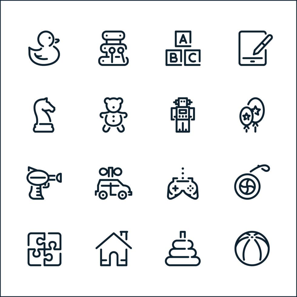 Toy icons with White Background vector