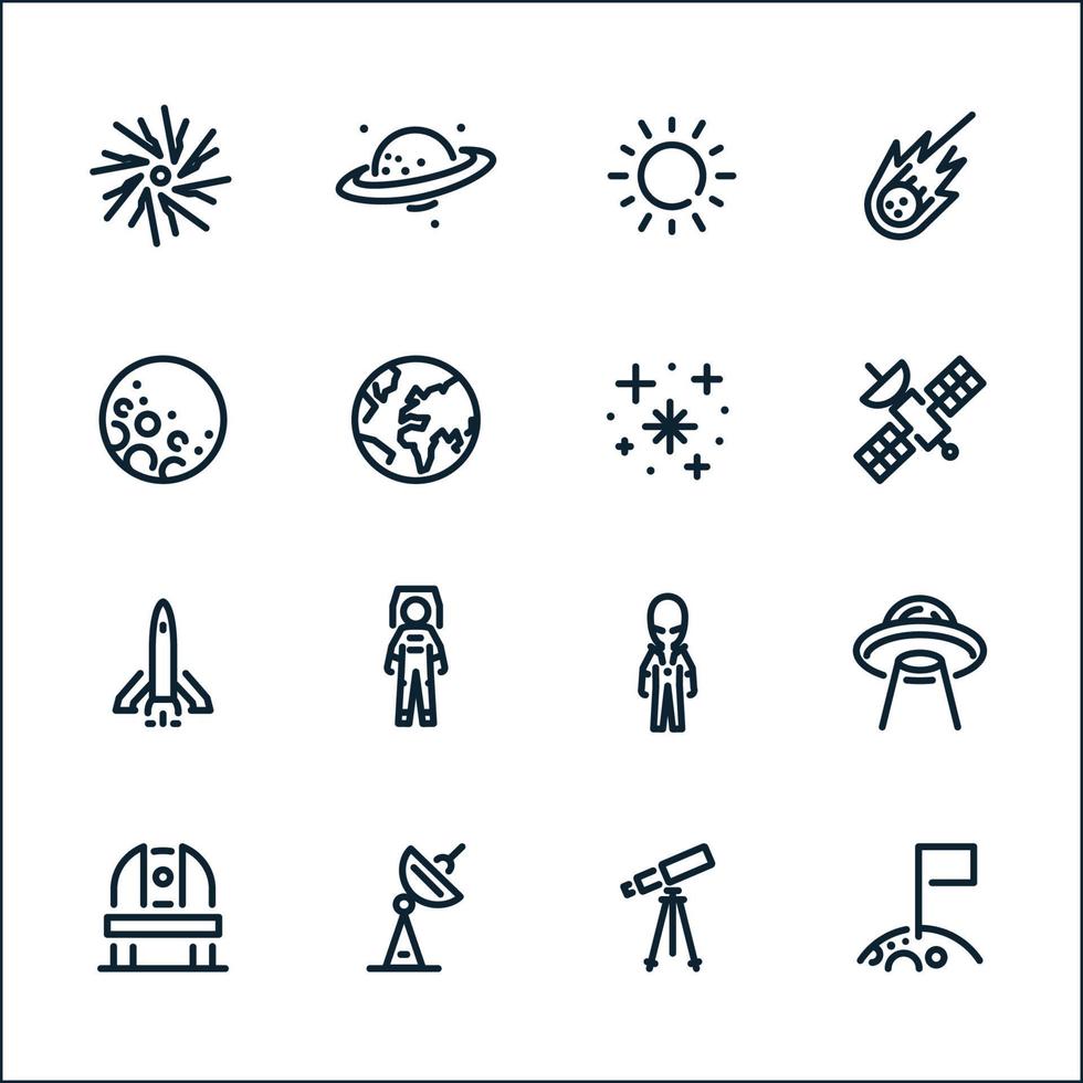 Space Icons with White Background vector